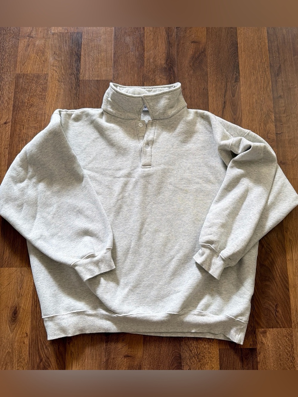 Rumored Light Gray Zip-Up Mock Neck Sweater